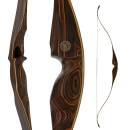 JACKALOPE - Tigerseye SINGLE PIECES - 62-64 inch - 30-45 lbs - Take Down Recurve Bow