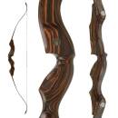 JACKALOPE - Tigerseye SINGLE PIECES - 62-64 inch - 30-45 lbs - Take Down Recurve Bow